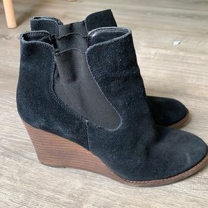 Lucky Brand Suede Wedges Ankle Boots